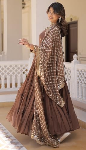Image of Wedani Georgette Sequins Embroidered Work Anrakali Kurta Set for Women