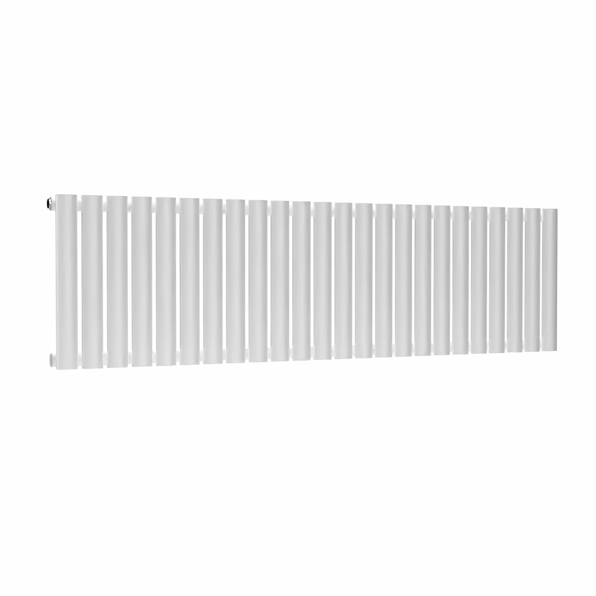 Lux Heat White Oval Horizontal Single Panel Designer Radiator 400mm (H) x 1440mm (W)
