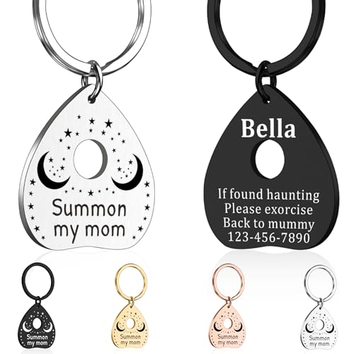 Goth Dog & Cat ID Tags, Custom Name Plate, Stainless Steel