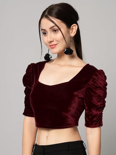 Vaararo maroon velvet top – image 5