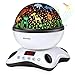Night Light Projector Remote Control and Timer Design Projection lamp, Built-in 12 Light Songs 360 Degree Rotating 8 Colorful Lights Children Kids Gift for Birthday,Parties,Bedroom (Black White)