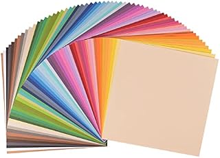 Vaessen Creative Florence Smooth Cardstock Paper, Large Mix of Colours, 216 Grams, 12 x 12 Inches, 60 Sheets, for Scrapbooking, Card Making, Die Cutting and Other Paper Crafts 30.5 x 30.5 cm, Multi