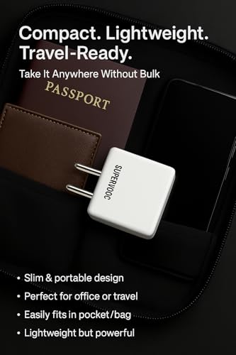 Image of 80W USB C Supervooc Fast Charging Charger with 3.3ft Cable Compatible with 13s /13 /13R /12 /12R /11 /11R /10Pro / 10R /10T /9Pro /9R /Nord 4 /Ce4 /5 Support Dash /Superdart /Wrap /Vooc 80Watt Adapter