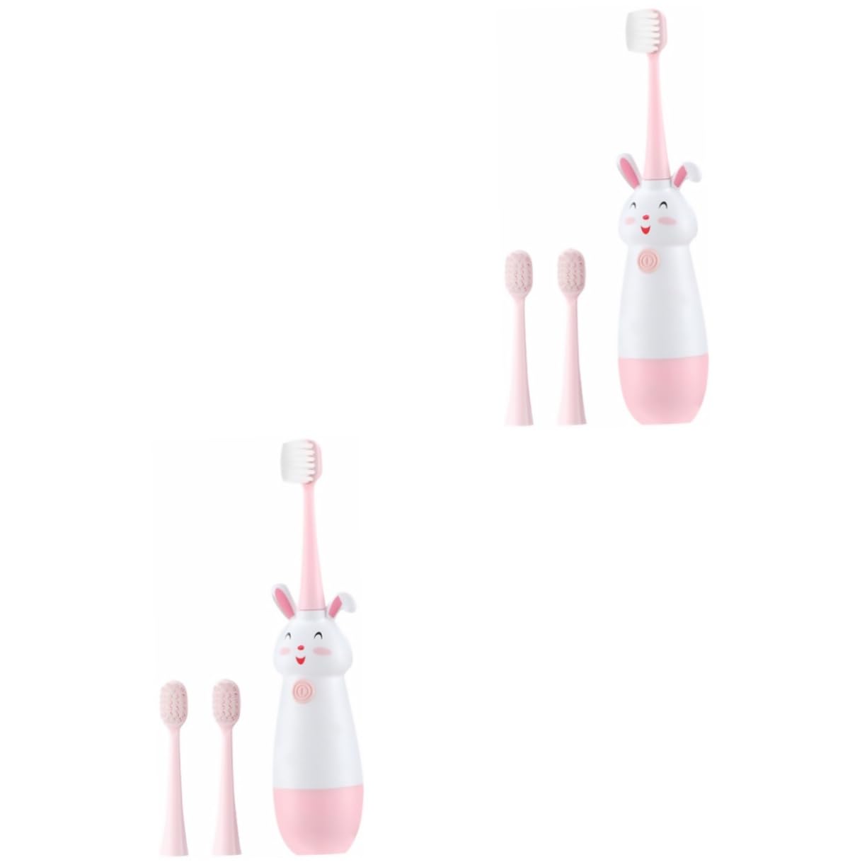 FRCOLOR 2 Set Spazzolino Elettrico Pulisci Denti Elettronico Sonic Vibra Spazzolini Da Denti Per Bambini Spazzolino Elettronico Ricaricabile Spazzolino Da Denti Per Bambini Addominali Rosa