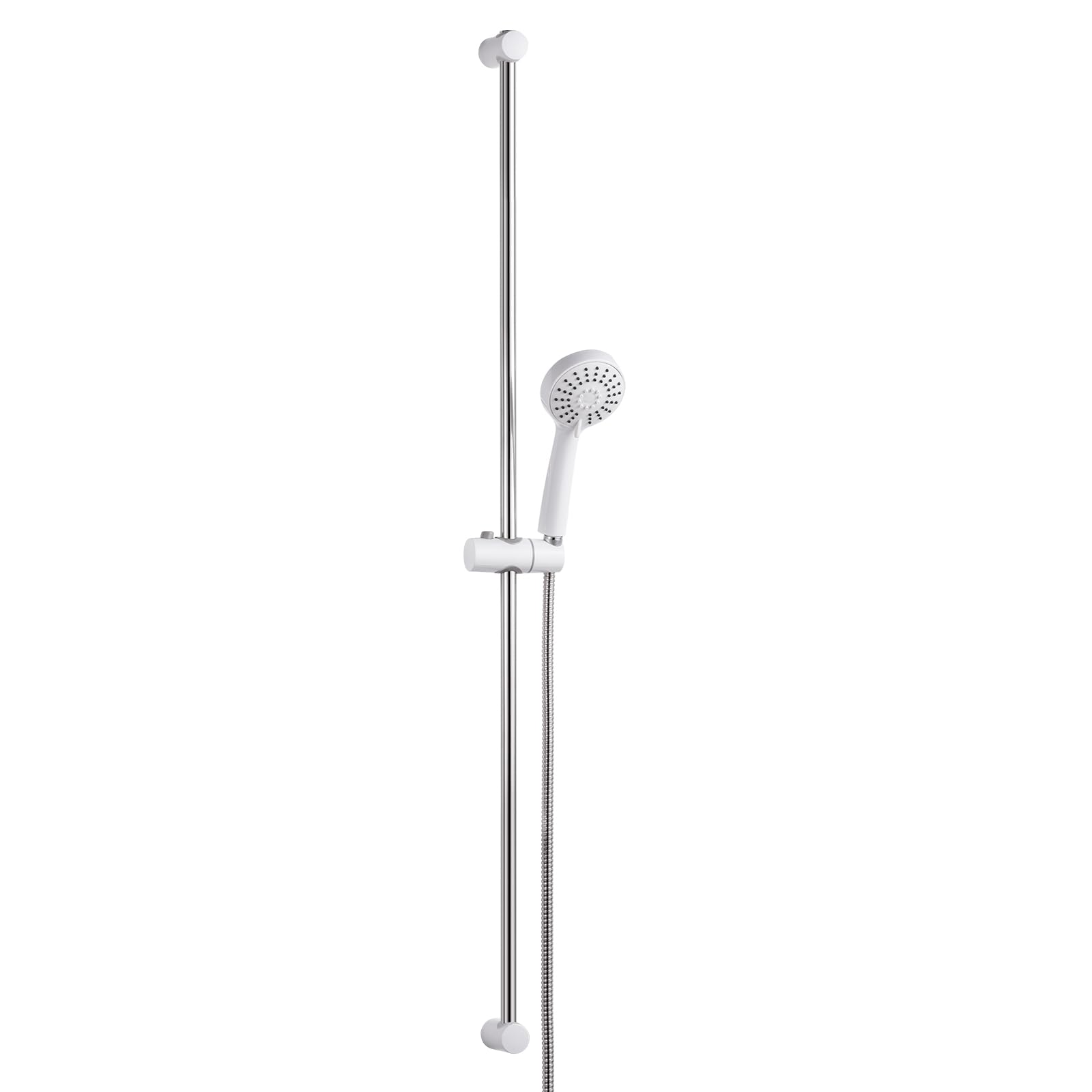 OFFO Shower Riser Rail Kit, Shower Slide Bar 100cm with 3 Modes Shower Head and Hose Set, 1.6m Stainless Steel Hose