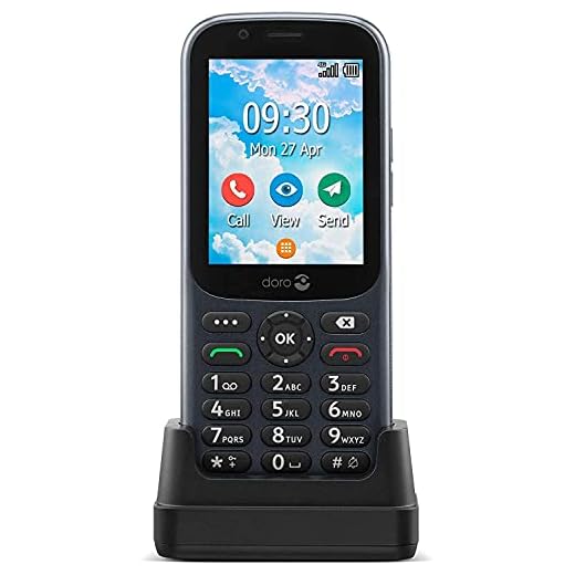 Doro 731X Olåst Dual-SIM 4G Mobiltelefon för Seniorer med GPS, WhatsApp för Videosamtal, Facebook och Laddningsdocka Ingår [Svensk Version]