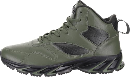 Image of Joomra Men's Stylish Sneakers High Top Athletic-Inspired Shoes | Premium Vegan Leather Upper, Durable Rubber Outsole, Perfect Ankle Support, Ideal for Outdoor & Casual Wear
