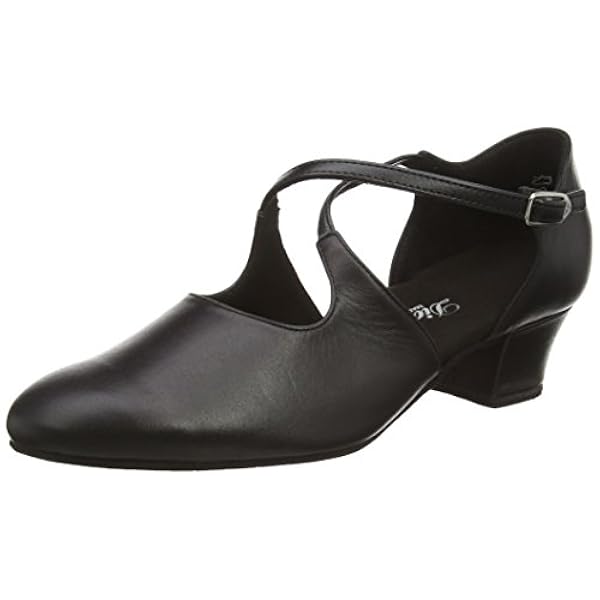 Diamant Donne Scarpe da Ballo 052-102-034 - Pelle Nappa Nero - 3,7 cm Cuban - Made in Germany