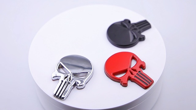 Landscape Lights2K 4 Pezzi Auto Adesivi A Teschio In Metallo, Decalcomania Tesch - Foto 8