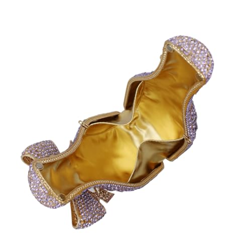 Image of UMREN Women Champagne Bottle Rhinestone Evening Bag Sweet Bow Diamond Clutch Purse Crystal Handbag for Party Cocktail