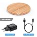 Produktbild Edelweiss Electronics QI Holz Ladestation + 2A FastCharge USB Netzgerät + 2m Ladekabel im Set | Kompatibel mit Android und iPhone XS, XS Max, XR, X, 8, 8plus, iPhone X, Holz Qi Charger - Bambus Rund