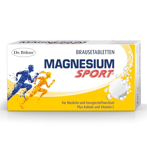Dr. Böhm Magnesium Sport Brausetabletten: Für Leistung und Ausdauer, mit Magnesium, Kalium und Vitamin C, ideal für Sportler, 40 Stück