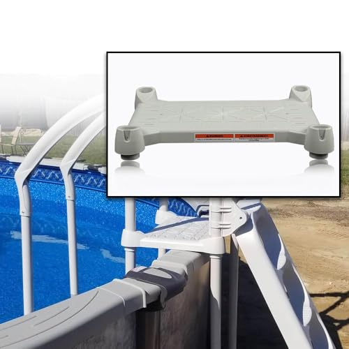 Plataforma compatible para escalera de piscina BiltMor gris miniatura 2
