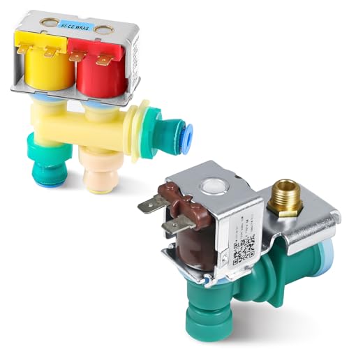 WPW10238100 W10238100 & WPW10341320 W10341320 Combination Refrigerator Water Inlet Valve Compatible with Whirlpool Kenmore Kitchen-Aid