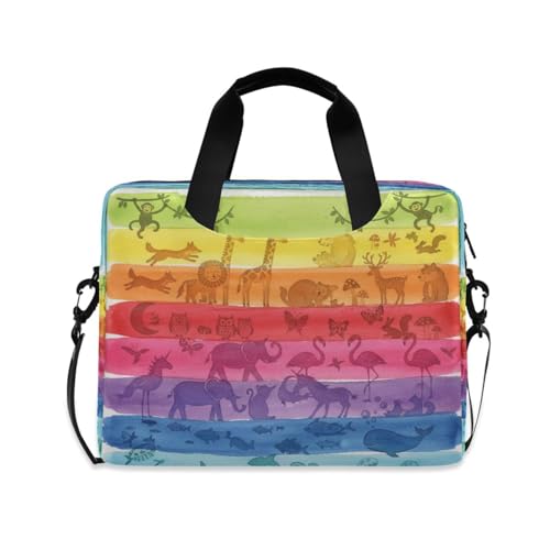 Maletín para portátil unisex con diseño a rayas coloridas miniatura 1