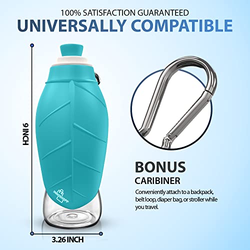Innoshopp Dog Water Bottle - Portable Travel Dog Water Dispenser Including Carabiner - Leak Proof & BPA Free Dogs Drinking Bottle for Walking, Hiking & Travel(Blue) - Image 3