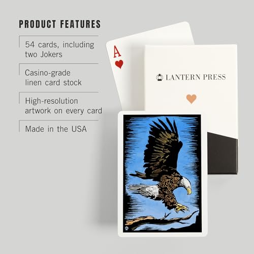 Juego de 52 naipes Póker con diseño de águila calva miniatura 3