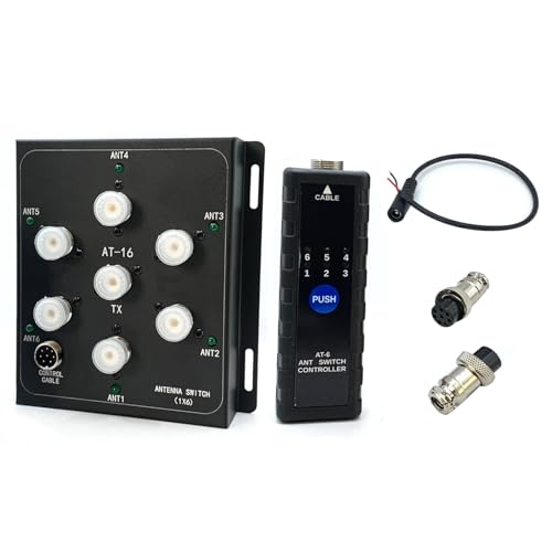 Interruptor coaxial de 6 vías Hyuduo con conectores SO-239 para HF y 50MHz