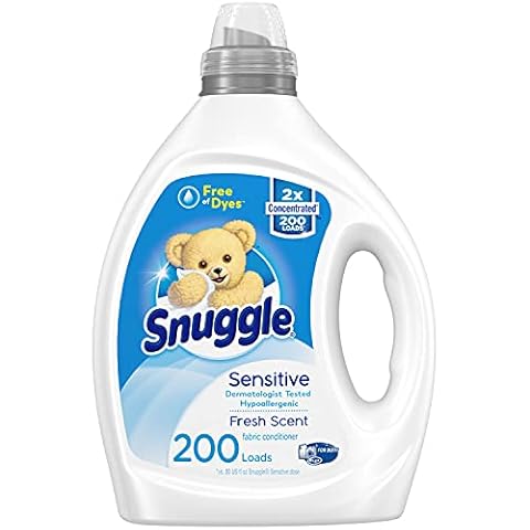 Snuggle Liquid Fabric Softener, Dye Free for Sensitive Skin, 2X Concentrated, 200 Loads Cover