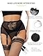 ohyeahlady Breit Strapsgürtel Retro Übergröße Sexy Strumpfhalter mit 6 Strapsen Halter Hohe Taille Strapsen Dessous Große Größen Hüftgürtel Strumpfband Strumpfhose Garter Belt Plus Size Schwarz,XL