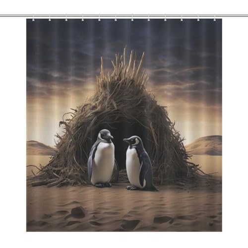 Rideau de douche manchot en polyester lavable 168x183cm - 7