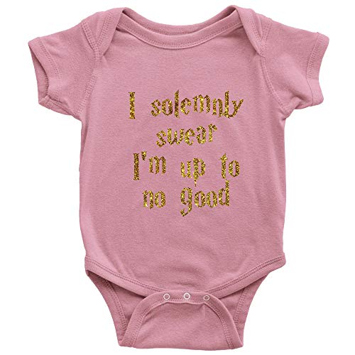 Image of Migsrater Unisex Baby I Solemnly Swear I Am Up to No Good One Piece Bodysuit Short Sleeve Romper