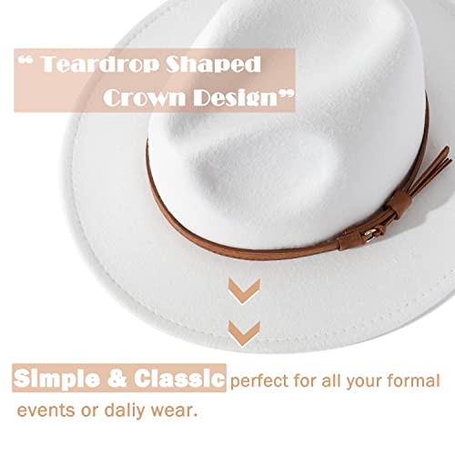Image of Lisianthus Men & Women Vintage Wide Brim Fedora Hat | Classic Belt Buckle Decor, Adjustable Drawstring, Inner Breathable Sweatband, Timeless Style, Ideal for Travel & Daily