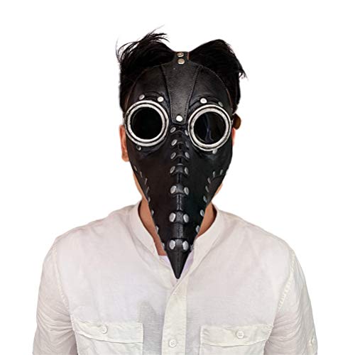 Máscara facial de Dia das Bruxas Yeaphy, bico de pássaro longo steampunk, acessório para fantasia pa