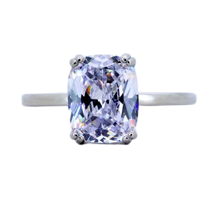 Bague solitaire argent 925 moissanite naturelle cadeau anniversaire