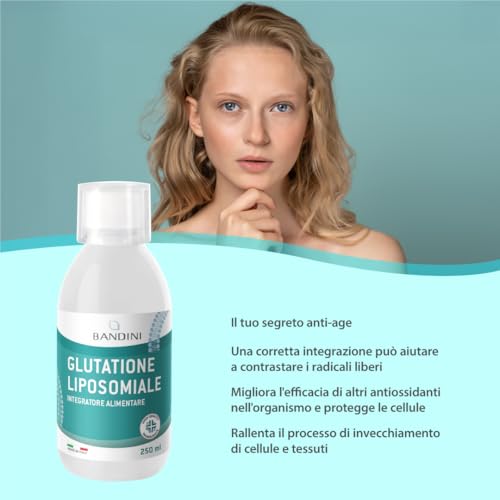 Bandini® Glutatione Liposomiale 250ml | 250mg L-Glutatione Setria Ridotto e Bioattivo da fermentazione per dose | Antiossidante, Anti Invecchiamento, Contrasta i Radicali Liberi | senza OGM, Vegan - 2