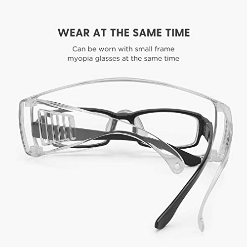 Fujiwara Safety Goggles, Anti Fog Over Eyeglasses,Eye Protection With Clear View For Lab,Work,Construction,Shooting,Chemistry,2 Pack(1 Louver-Type Ventilation And 1 Adjustable Arms) #TOP3