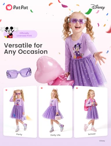 Image of Disney Girls' Tulle Tutu Dress Birthday Party Outfit Toddler to Big Kid