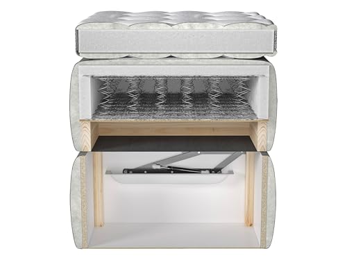 Mirjan24 Boxspringbett Nerpa, Doppelbett mit Topper und Matratze, Polsterbett mit 2 Bettkästen + Gasdruckfedern, Bett mit Kopfteil, Bettgestell für Schlafzimmer (Fresh 01, 180 x 200 cm)