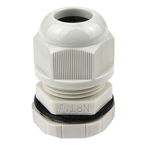 Image of XHF 50 Pcs 1 /2 inch IP68 Strain Relief Nylon Cord Grip Waterproof NPT Cable Glands Adjustable UL Listed and RoHS Compliant (Grey)