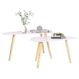 Materialgröße: Besteht aus hochwertiger Spanplatte. Großer Tisch - 85 x 50 x 45 cm (BxTxH), kleiner Tisch - 70 x 35 x 40 cm;