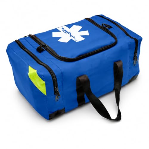 Image of NOVAMEDIC NM-4124 Empty Trauma First Aid Medical Bag, 21 inchx15 inchx5 inch, Multi Compartment First Responder Carrier for EMT, Paramedics, Emergency and Medical Supplies Kit, Lightweight and Durable (Blue)