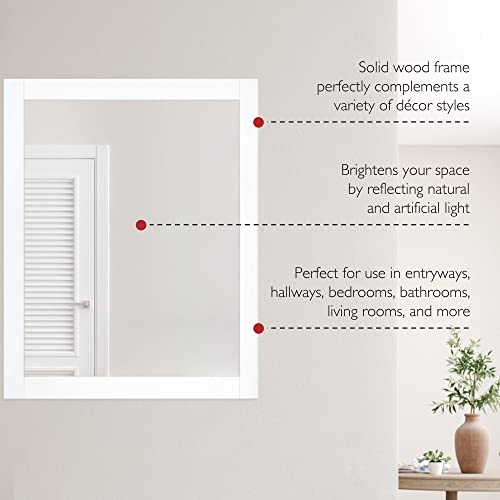 Design House Shorewood Vanity Framed Mirror, 24", White #TOP1