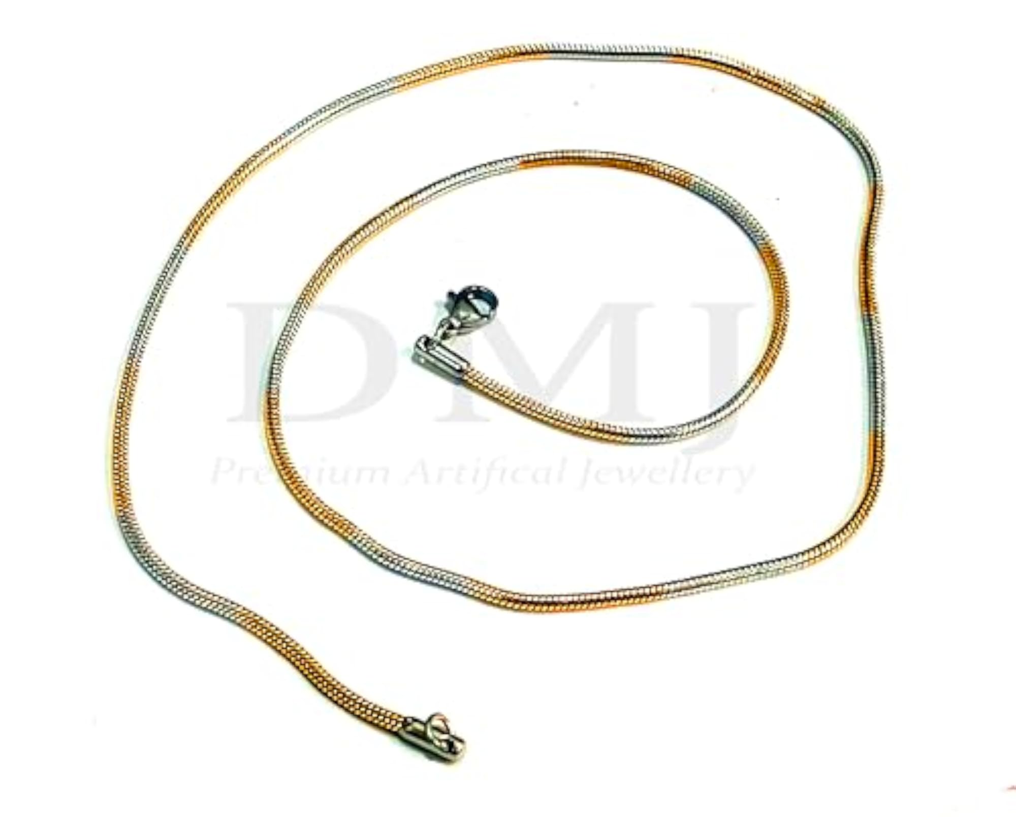 24 Inch Premium Stainless Steel Silver Snake Chain Necklace for Men