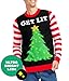 Tipsy Elves Men's Light Up Christmas Sweater - Black Lit Funny Ugly Christmas Sweater Size Large