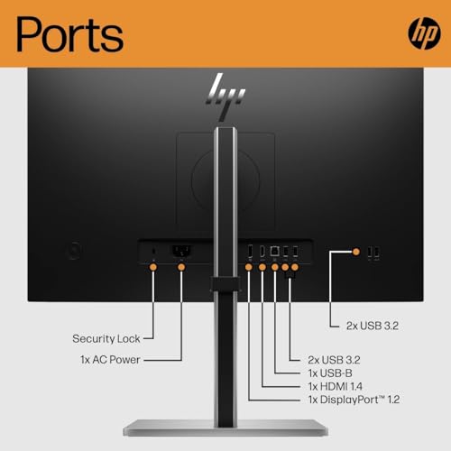 Image of HP Monitor 24 Inch E24 G5, 24 Inch Monitor 1920x1080 Resolution, 16:9 Widescreen, HDMI & VGA Ports, Energy-Efficient Design, with High Speed HDMI Cable, Ideal for Home & Office Use