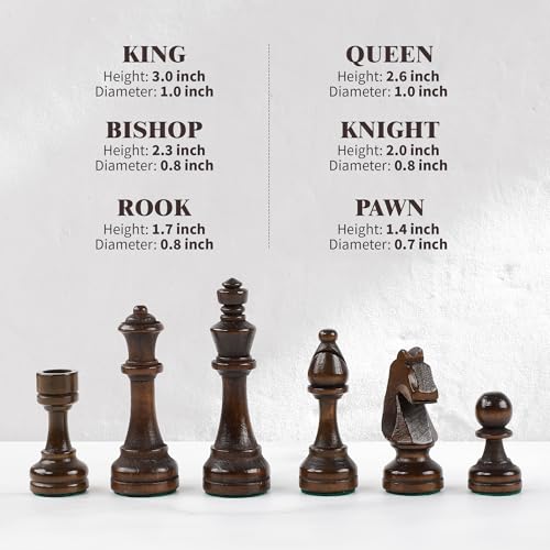 Juego de ajedrez magnético de nogal 12.6 pulgadas miniatura 3