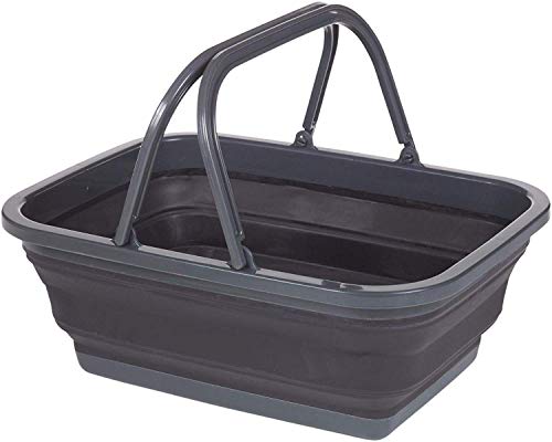 MUQU® Cesta Plegable con Asas de Transporte  Ideal para Almacenamiento, Cesta de lavandería, Camping, Actividades al Aire Libre y más  Color al Azar  se pliega a 4,5 cm