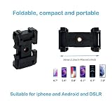 Kiorafoto Mini statyw do telefonu, 2 w 1 wysuwany statyw do aparatu, przenośny statyw podróżny do smartfonów z systemem Android DSLR, statyw stołowy z otworem 1/4 ''-20 do mikrofonu LED