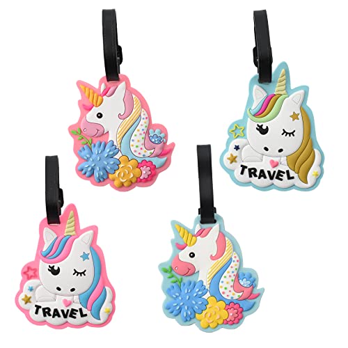 Tags Cute Assorted Unicorns Silicone Travel Accessories Set 