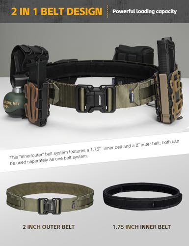 Image of IDOGEAR SPORTS Tactical Riggers Belt 2 inch Heavy-Duty MOLLE Belt With 1.75 inch Inner Nylon For Outdoor Military Work Use