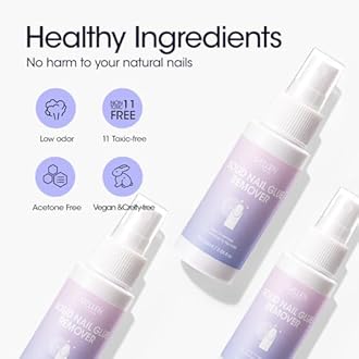 Gellen Solid Gel Nail Glue Remover Spray, 60ML Nail Glue Remover for Press On Nails Acrylic Nails Fake Tips, Acetone Free Soak Off Press-on Nail Removers Glue Off, Not UV Gel Polish Removers