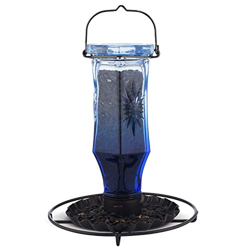 Perky-Pet Sapphire Starburst Vintage Glass Wild Bird Feeder 8138-2 , Blue #TOP2