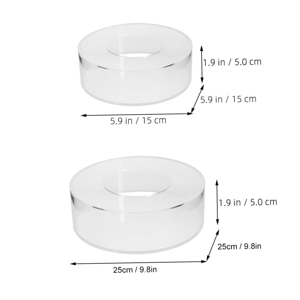 Gatuida Soporte 2piezas Pasteles de Transparente Redondo Acrílico para Único y Exhibidor Elegante Diseño para Bodas Fiestas para Dulces y Galletas