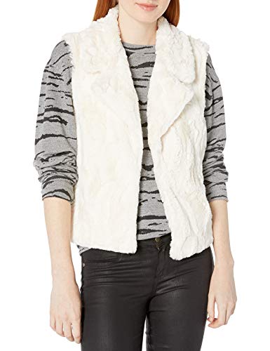 Jack by BB Dakota Junior's Ain't it Fuzzy Faux Fur Vest with Notch Collar, Ivory, Extra Small