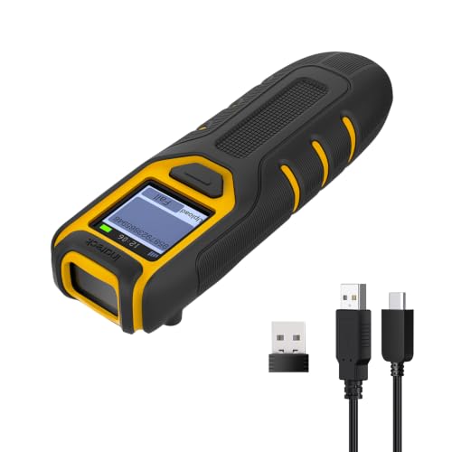 Inateck Lecteur Code Barre sans Fil 2D, Douchette Code Barre QR Bluetooth avec Écran, 2,4 GHz et Filaire USB Portable, 2600 mAh, Scanette pour Tablette Phone...